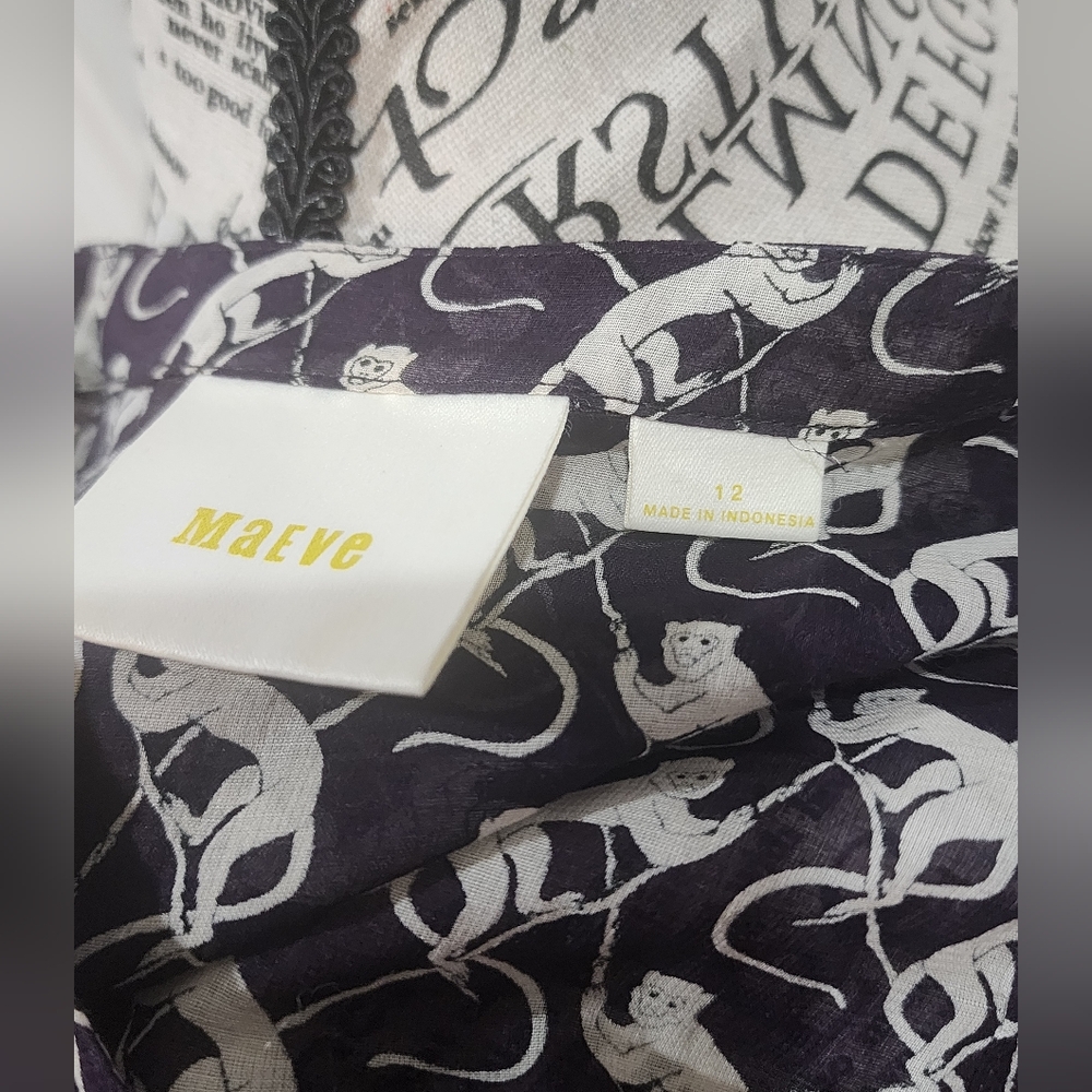 Maeve Black and White Floral Blouse - Picture 8 of 9
